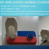 Small Mix and Match Mobile Phone and Watch Charger Stands 3D Printing 154701