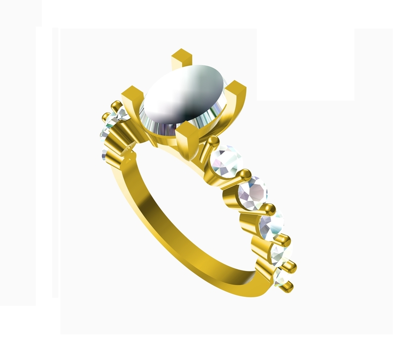 Jewelry 3D CAD File For Ladies Wedding Ring