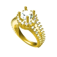 Small 3D CAD Design Of Womens Engagement Ring 3D Printing 155272