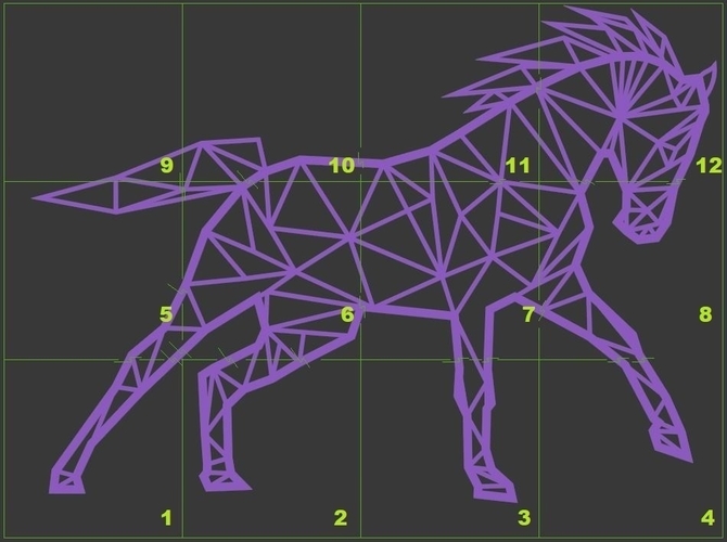 Horse line art wall-art 3D Print 155484