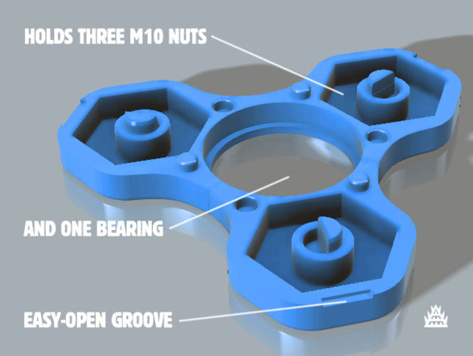 TRIFORCE MINI - colourful nutty fidget spinner 3D Print 155817