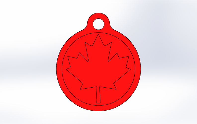 3D printed key chain-Maple leaf 3D Print 156015