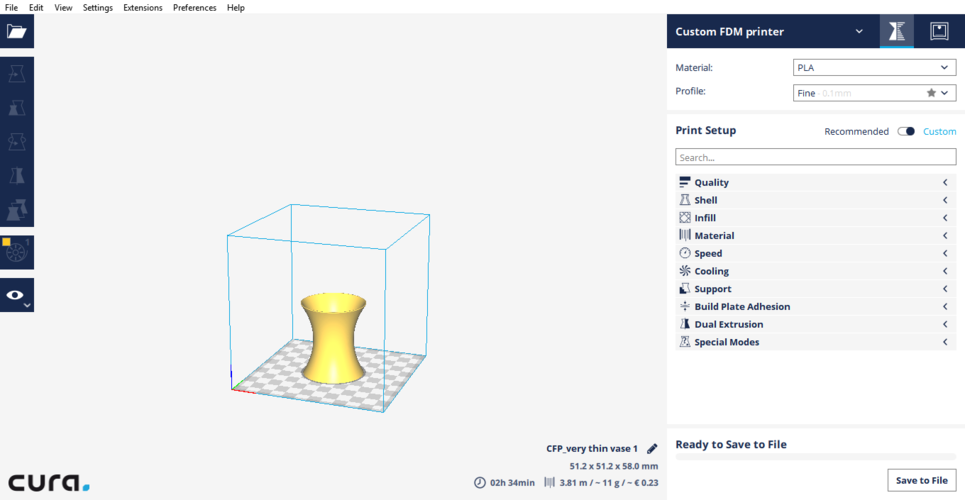thin vase 3D Print 156035