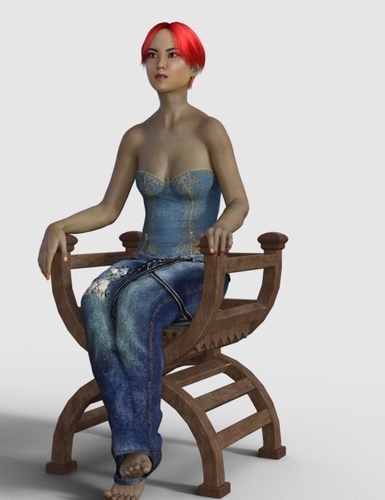 sitting girl 3D Print 156300
