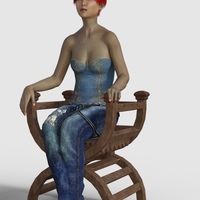 Small sitting girl 3D Printing 156300