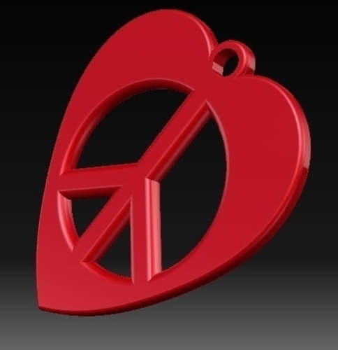 Heart-Peace Earrings 3D Print 156370