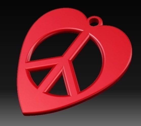 Heart-Peace Earrings 3D Print 156371