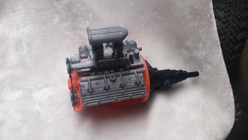 remix of HotRod V8 twin carb blown nostalgic engine by macone1, 