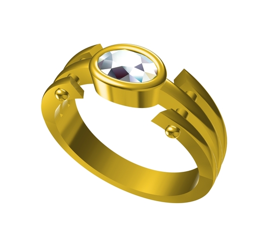 3D CAD Model For Wedding Ring In STL Format 3D Print 156590