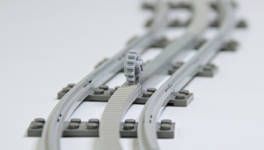 Lego Train curved Rack 3D Print 156592