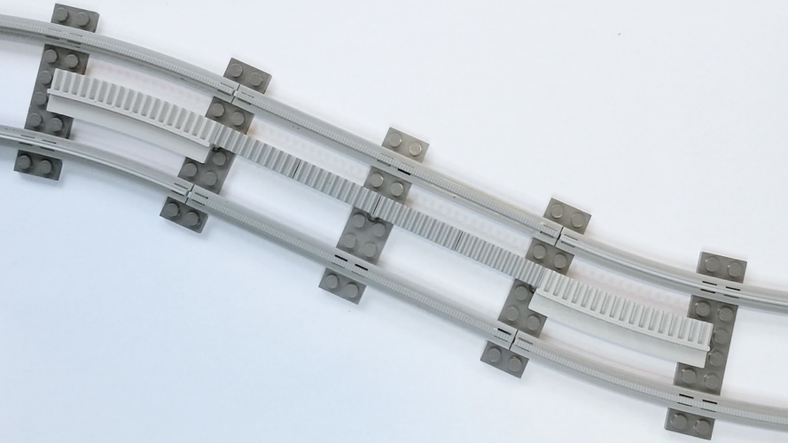 Lego Train curved Rack 3D Print 156593