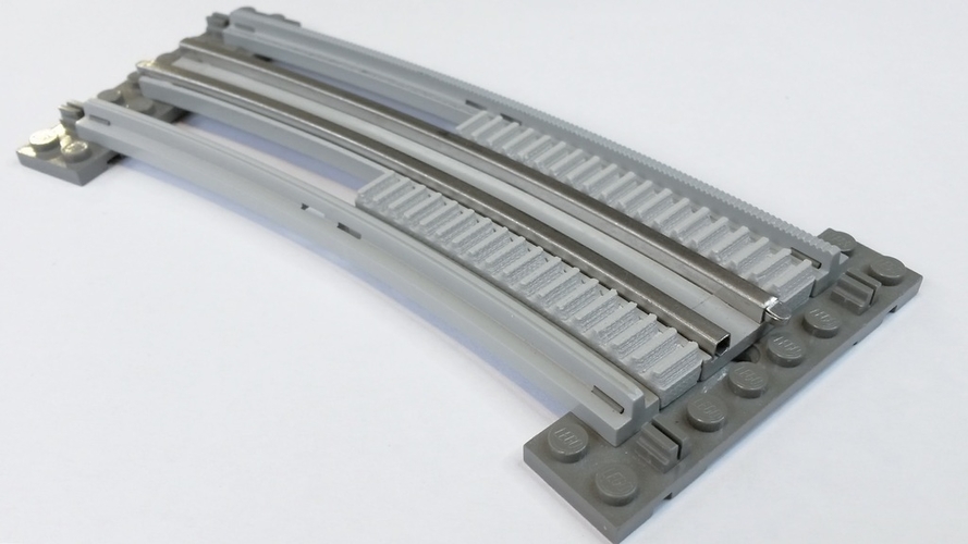 Lego Train curved Rack 3D Print 156594