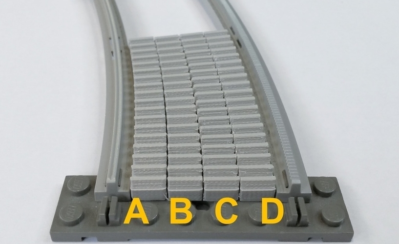 Lego Train curved Rack 3D Print 156595