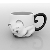 Small Cat cup 3D Printing 156623