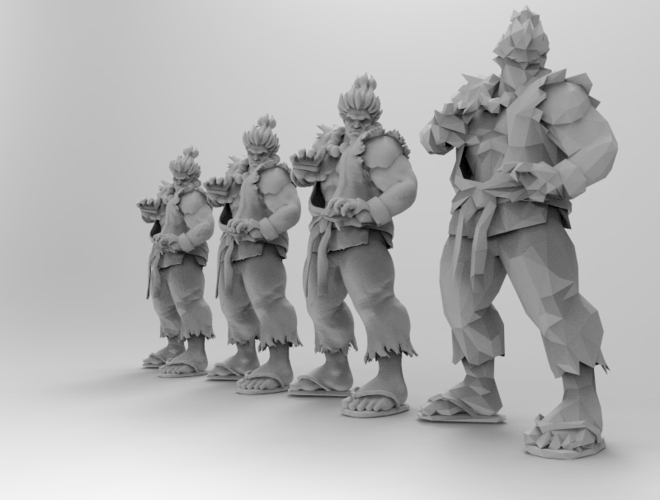 Street Fighter - AKUMA - Full Body and BUST (FIGHT STANCE) 3D Print 156703