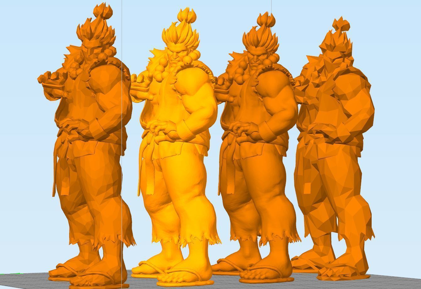 Akuma 3D PRINT statue of street fighter character 3D model 3D