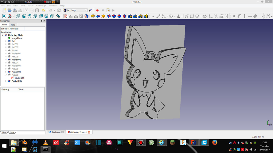 Pichu Key Chain 3D Print 156844