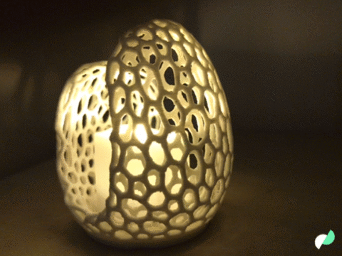 Easy Print Voronoi Tealight Candle Holder 3D Print 157255