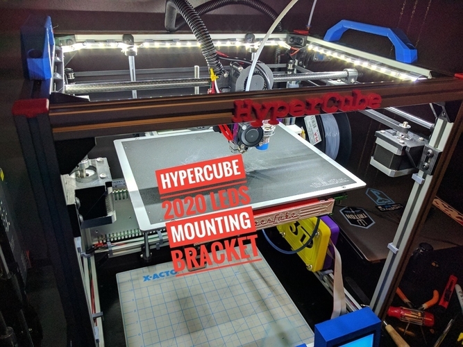 Hypercube 2020 LED mounting brackets 3D Print 157271