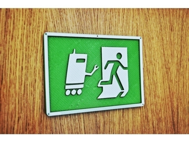 Angry Robot Emergency Exit Sign 3D Print 157314