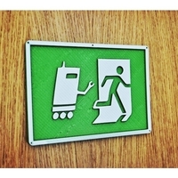 Small Angry Robot Emergency Exit Sign 3D Printing 157314