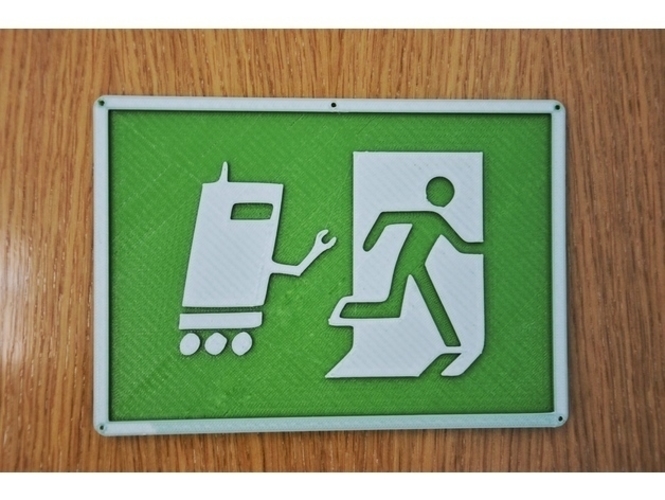 Angry Robot Emergency Exit Sign 3D Print 157315