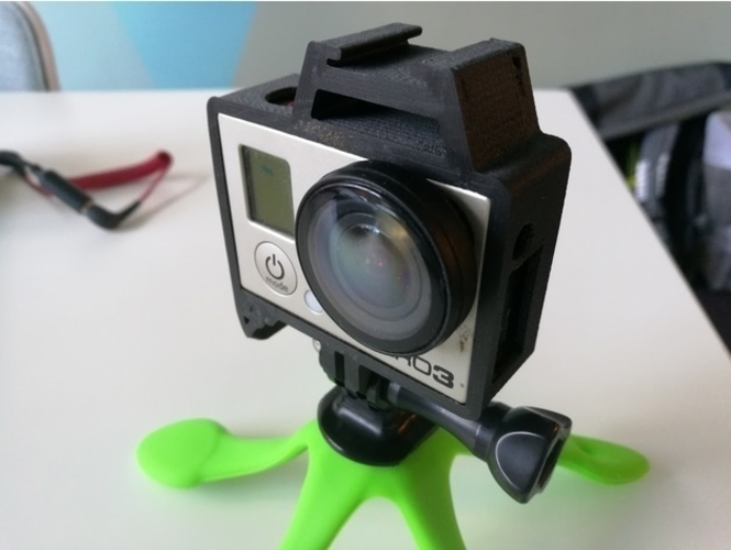GoPro Hero Frame w Hot Shoe Mount 3D Print 157394