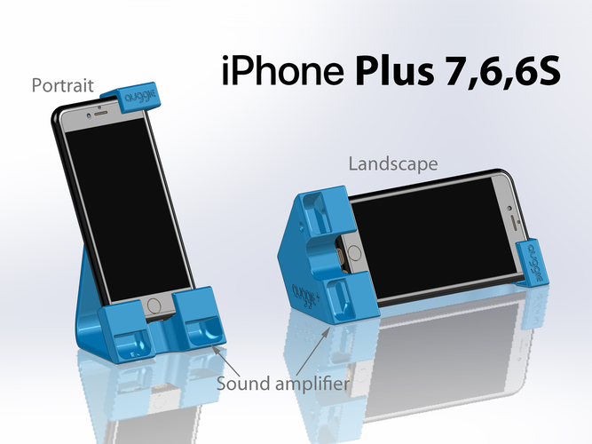 Auggie's Flippable iPhone 7 PLUS, 6+ or 6S+ cradle & amplifier 3D Print 157621