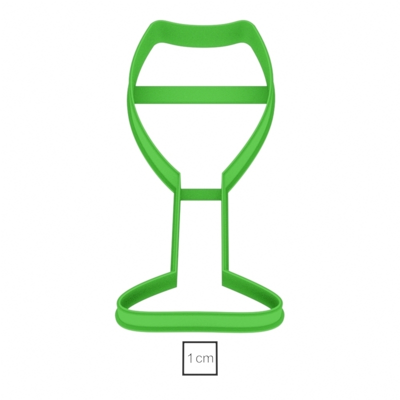 Glass of champagne cookie cutter for professional