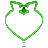 Heart with doves cookie cutter for professional - Thumbnail 4