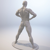 Naked Bodybuilder Statue with penis - Thumbnail 2