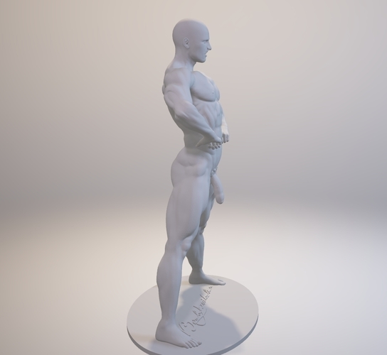 Naked Bodybuilder Statue with penis 3D Print 157748