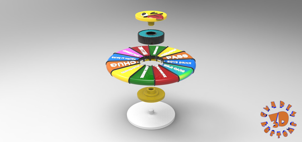 Fidget Spinner & Drinking Wheel Spinner Game 3D Print 157814