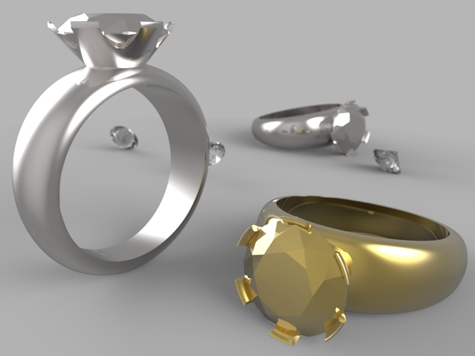 Diamond ring 3D Print 15782
