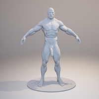 Naked Bodybuilder 2  Statue with penis - Thumbnail 1