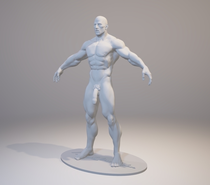 Naked Bodybuilder 2  Statue with penis