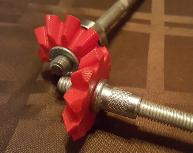 Beveled gears / 10 tooth - 58mm Diam with 14mm nut recess 3D Print 157878