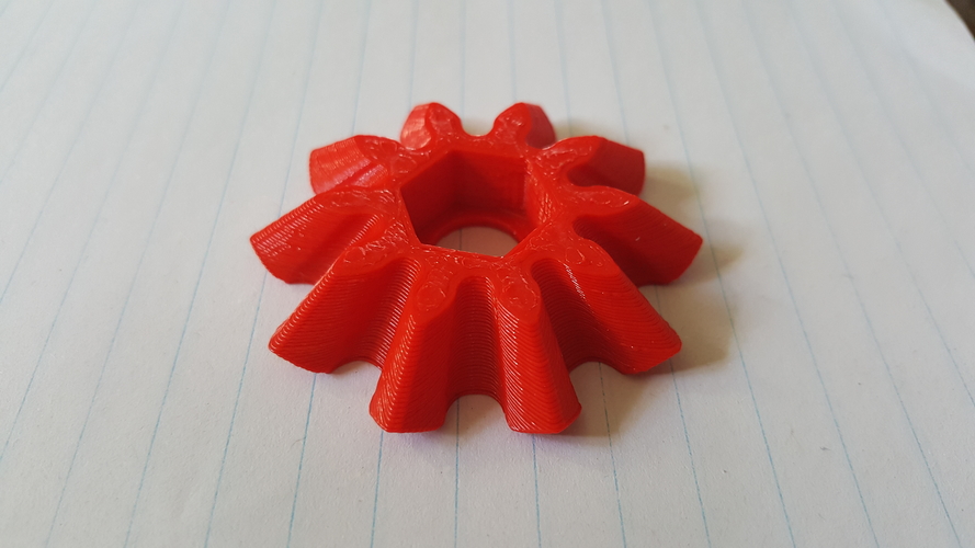 Beveled gears / 10 tooth - 58mm Diam with 14mm nut recess 3D Print 157880