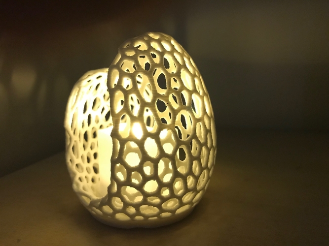 Easy Print Voronoi Tealight Candle Holder 3D Print 157951