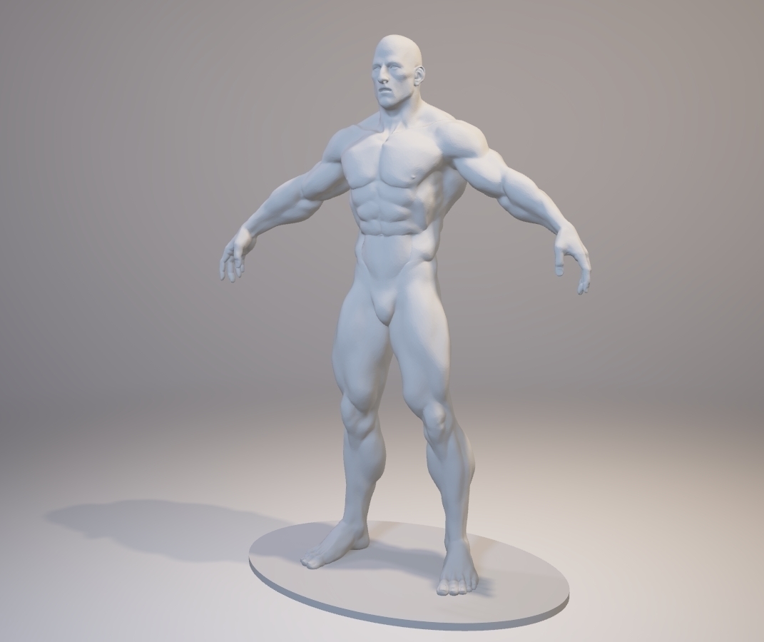 Custom Pop Blank Male Muscle Pose 3D Resin Printed. 