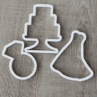 Wedding Set with Cake and Ring and Dress cookie cutter - Thumbnail 8