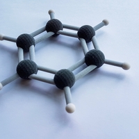 Benzene molecule ball-and-stick model - Thumbnail 1