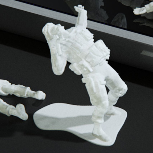 Modern Soldier getting shot pose (esc: 1/24) 3D Print 158885