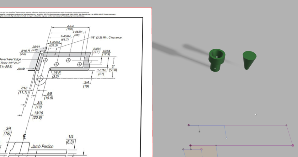 Rixson top offset pivot guide. LOCKSMITH LOCK 3D Print 159402