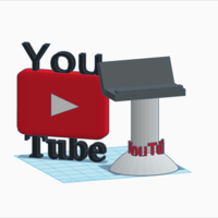 Small Youtube logo and stand. 3D Printing 160129