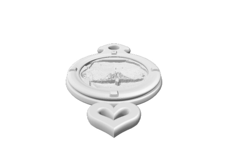 Keyring with boobs lithophane