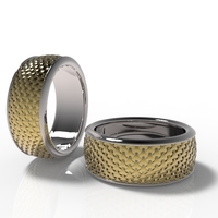 Silver Band with Golden Basket Weave  - Thumbnail 3