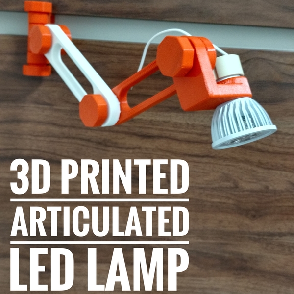 3d printed articulating LED lamp