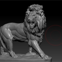 Small lion figurine on the hood of car  3D Printing 160946