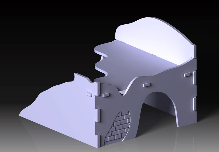 Destroyed building warhammer scenography 3D Print 160964